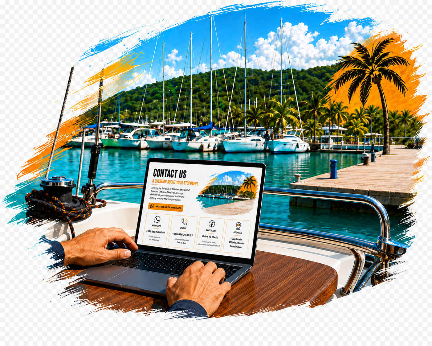 Contact Drive To Mada for car rental at Marina du Marin