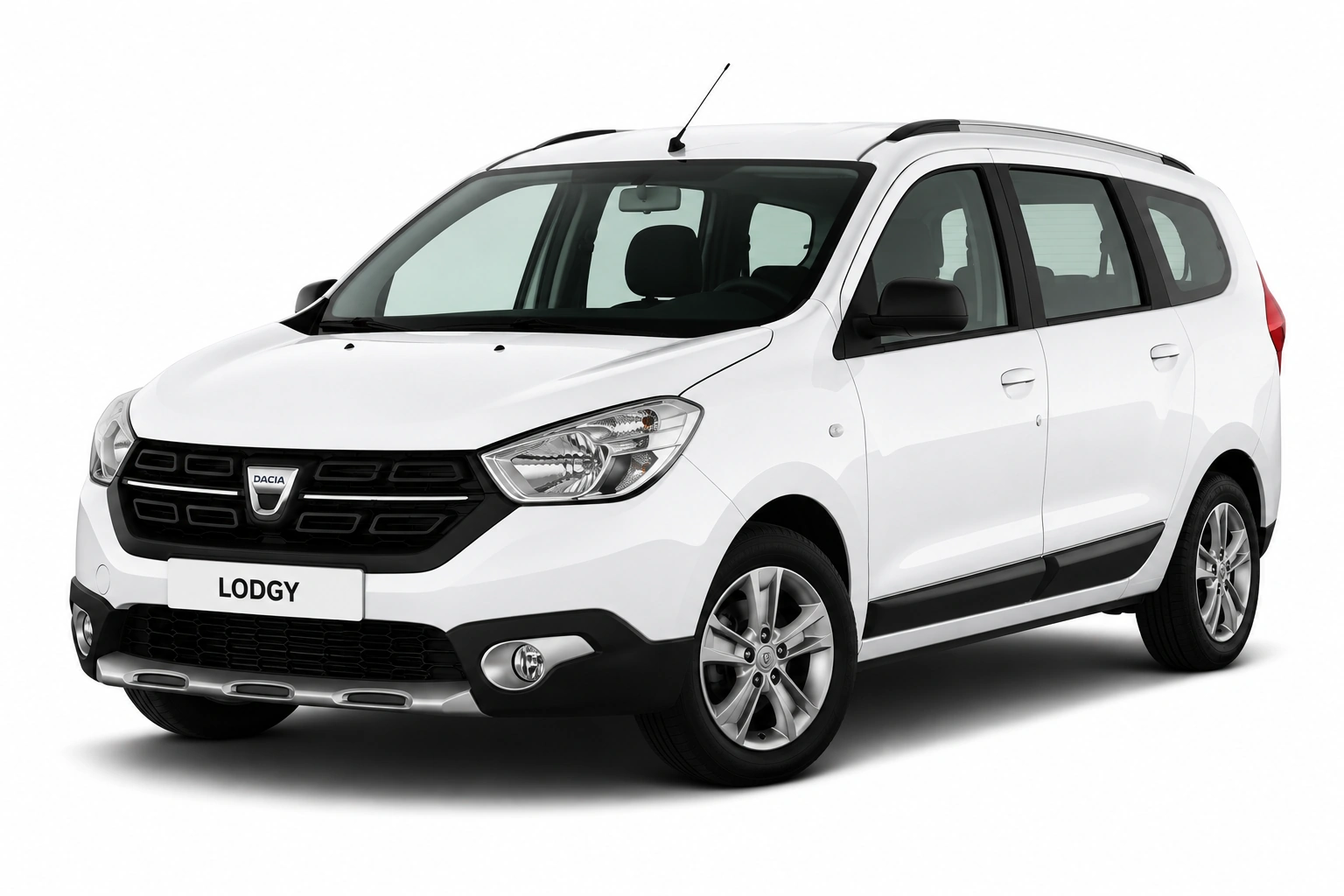White Dacia Lodgy rental car in Martinique
